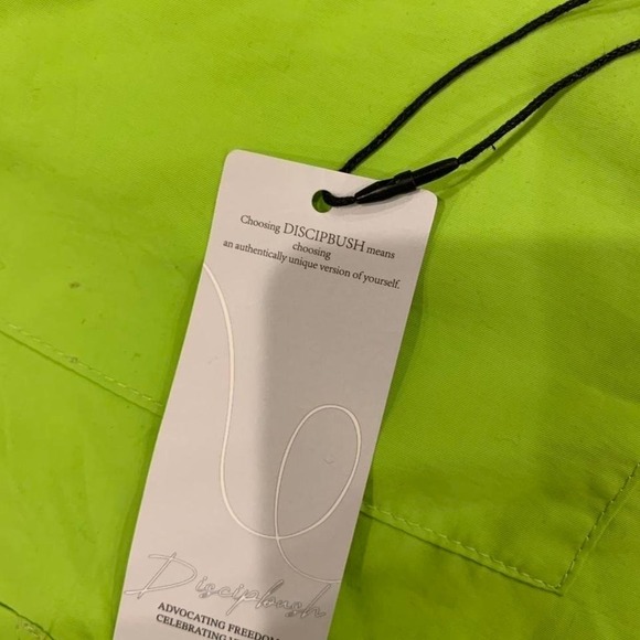 NEON BRAT Parachute Pants M DISCIPBUSH Y2K Baggy Cargos Dopamine lime green NWT - Picture 4 of 6